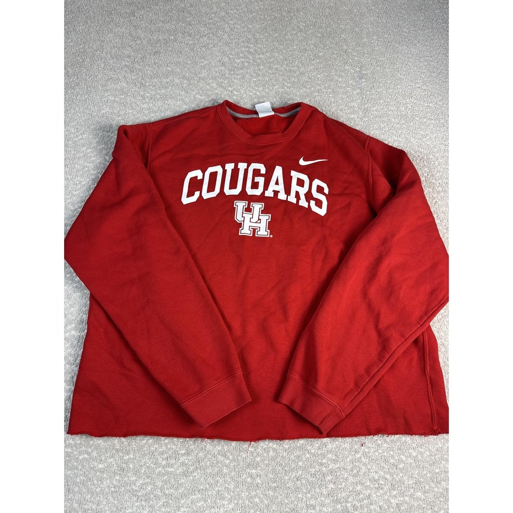Houston Cougars Sweatshirt Mens XL Red NCAA College Football Nike Fleece